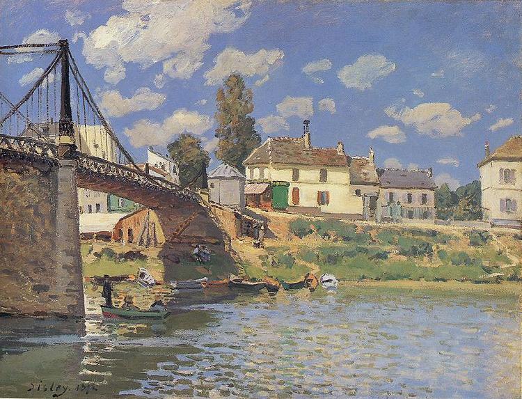 Alfred Sisley Bridge at Villeneuve la Garenne. Sweden oil painting art